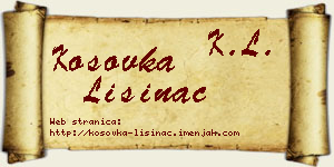 Kosovka Lisinac vizit kartica